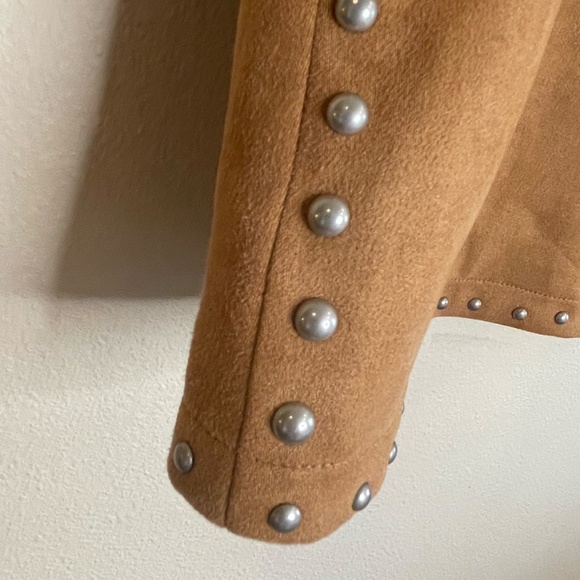 TOBI - JEANNETTE STUDDED FAUX SUEDE A-LINE SKIRT XL Camel - Picture 2 of 7